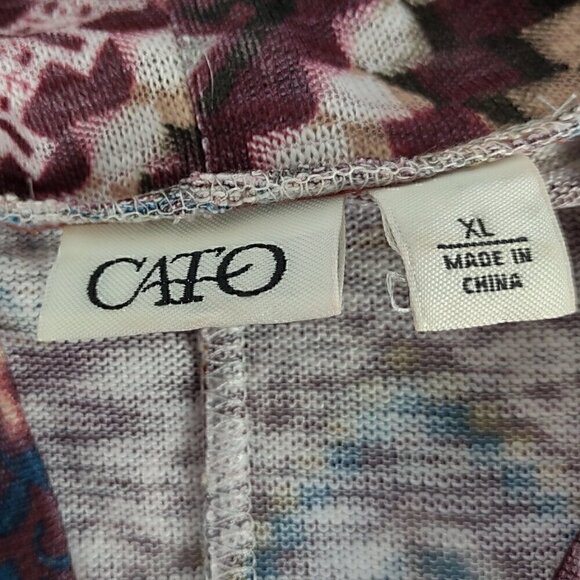 Cato Women's Tribal Pattern, Knit Cardigan Open Sweater Size XL - Picture 11 of 13